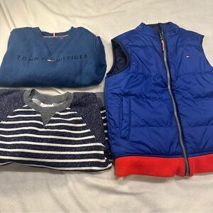 Hannah Andersson Sweatshirt & Tommy Hilfiger Reversible Vest & Sweatshirt Sz 4-5
